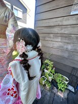 ナンバーエイト(number eight)&nbsp;七五三前撮り着付けヘアメイクゆるふわアップ髪飾り