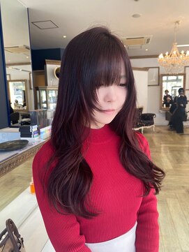 コワファースト 大分(COIFF1RST) フェイスレイヤー/レッドバイオレット/韓国レイヤー/コテ巻き