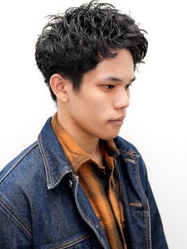 メンズカットアップバング束感カジュアルショート1206