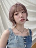 ぱつっとボブフェイスレイヤーデザインカラー