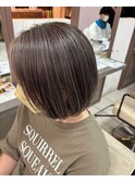白髪ぼかしハイライト　7.11.1ナチュラルショート