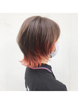 マジコ 下北沢本店(Magico) オレンジインナーカラー×マッシュウルフ