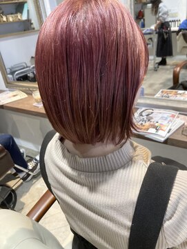 ナルヘアー 越谷(Nalu hair) ブリーチ×ピンク/ボブスタイル