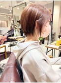 *滝田*似合わせ小顔ショートカットボブツヤ感暖色ブラウン人気