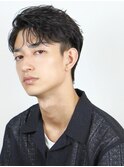 韓国ヘアカルマパーマコンマバングセンターパート黒髪ウルフ