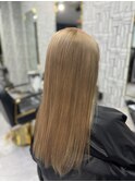 大人かわいい小顔ハイライトカラー森ガール風ロング