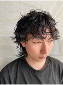 メンズパーマ/ウルフ/大人男子ヘア/時短スタイリング