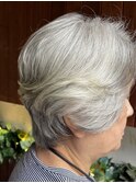 マダム シルバー ヘア ショート 60代 70代 80代 ◎Aina