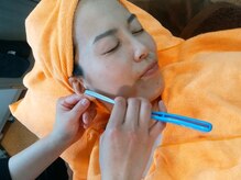 お肌に優しい商材でうぶ毛だけでなく古い角質除去/シェービング