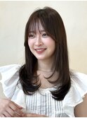 セミロング/レイヤーカット/10トーンベージュ