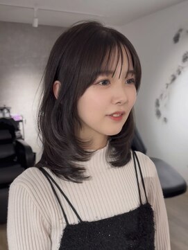 エトワ 中央店(etoi) 大分ミディアムボブレイヤー軽め韓国レイヤーくびれスタイル