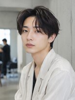 MEN'S salon Rue de noel メンズカット/パーマ/眉毛【ルード ノエル】&nbsp;Men's_ミディアムショート_ナチュラルウルフ_ダークブラウン