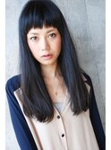 短め前髪×ナチュラルストレート