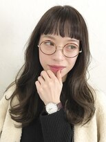 スーリール 春日店(Sourire)&nbsp;ハイライトグレージュ＋パッツンオン眉前髪