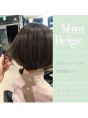 美髪アースカラーミントベージュ☆似合わせカットボブ