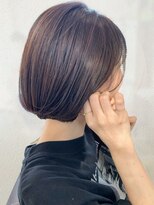 アース 三木店(HAIR & MAKE EARTH) 20代30代ミニボブココアブラウン小顔美肌ストレート丸み