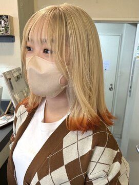 ヒート バイ アンカットラウンジ 渋谷(HEAT by UNCUT&LOUNGE) ブロンドカラー/ミルクティーベージュ/ケアブリーチ/裾カラー