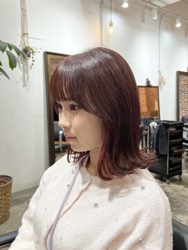 ヴィップルーム(viproom) 黒髪/グレーベージュ/レイヤーロング/前髪パーマ