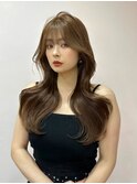 韓国ヘア/くびれヘア/前髪あり/顔まわりカット