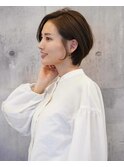 韓国風ウルフレイヤーカット小顔ひし形ミルクティーベージュ