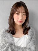 モテ髪デジタルパーマメルティカラーうるツヤ前髪斜めバング