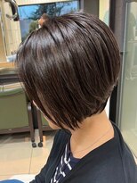 ヘアークリアー 春日部&nbsp;大人可愛い 前下がりショートボブ ナチュラルブラウン 艶感◎