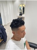 極道パーマ+スキンフェード