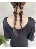 ツイン編みおろし