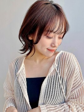 トルネード(TORNADO) 大人ショートボブ前髪ありひし形丸みフェイスレイヤー A0314