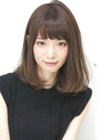 ハニーシブヤ(HONEY shibuya)&nbsp;内巻きミディアム/マロンベージュ/ワンカール/ロブ/長めボブ3