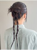 結婚式お呼ばれヘアアレンジヘアセット/ツインアレンジ/20代30代
