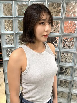 ノル 栄矢場町(nol) くびれボブ×透け感アッシュグレー