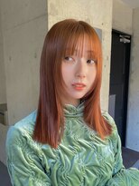 ガーデン 渋谷(GARDEN)&nbsp;アプリコットオレンジ　ブリーチなしダブルカラー　暖色カラー