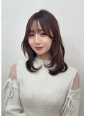 ワンカールで可愛いレイヤースタイル/ミディアムヘア/谷町四丁目