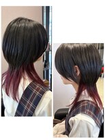 アース 南福島店(HAIR&MAKE EARTH)&nbsp;インナーカラー×ローズレッド