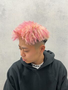 ルースト 西院店(ROOST) MEN’S HAIR/パイルツイスト/ピンクハイライト/眉毛カット