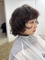 フィット ヒュー 千葉(fit hue) ミルクティーブロンド/ダークブルー/デジタルパーマ/千葉駅