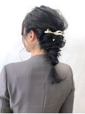 編み下ろしアレンジ_ウォーターフォール毛先パーマ_ba265821