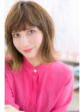 ミック ヘアアンドメイク アップ 駒込店(miq Hair&Make up) グラデーションカラーｘ外ハネカジュアルミディ