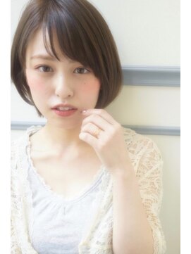 ネオリーブアイム 横浜西口店(Neolive aim) 前髪ありの耳掛け大人ショートボブ♪