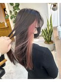 インナーカラー イヤリングカラー ピンク 谷町6丁目