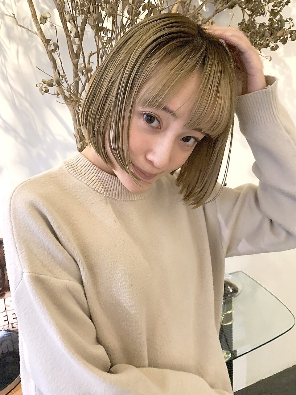 4回目までご利用OK☆似合わせカット＋最上級プラチナカラー＋蜂蜜Tｒ￥12500