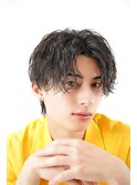 波巻きパーマツイストスパイラルパーマセンターパートウルフ