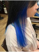 20代30代40代ストレートインナーカラーブルー美肌