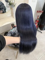 ラビス クローバー(Lovis clover) ホワイトブロンド/外ハネボブ/ワイドバング/ブルーブラック