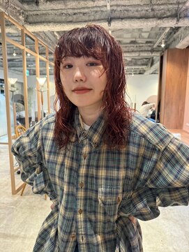 ホネン(honen) 薬院【honen】ミディアムレイヤー髪質改善メテオカラーイルミナ