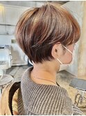 大人綺麗な小顔襟足スッキリショートボブ　30代40代50代