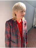 ホワイトブランド　ホワイトベージュ　マレットヘア