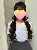 編み込みツインテール×ハート