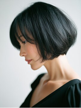 黒髪/クラゲヘアー/オリーブグレー/小顔/ココアベージュ/川西